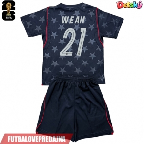 Lacne Dětský Futbalové dres Spojené štáty Timothy Weah #21 MS 2026 Krátky Rukáv - Preč (+ trenírky)